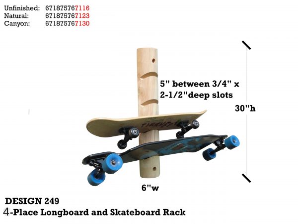 4-Place Longboard & Skateboard Rack - Image 3