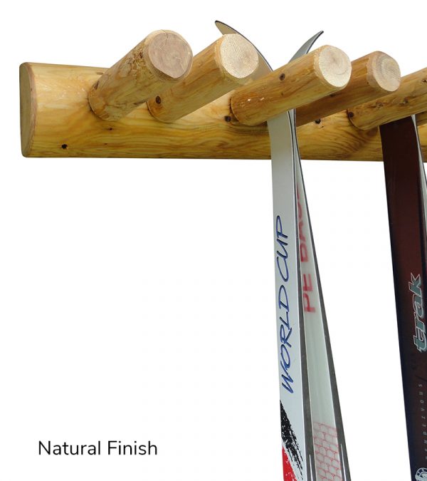 6 Place Hanging Wall Rack - Natural Finish